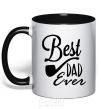 Mug with a colored handle Best dad ever - tube black фото