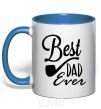 Mug with a colored handle Best dad ever - tube royal-blue фото