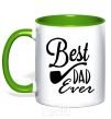 Mug with a colored handle Best dad ever - tube kelly-green фото