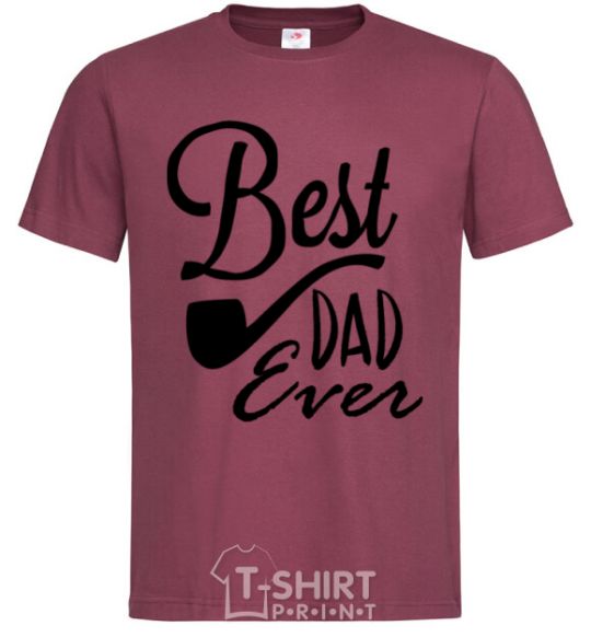 Мужская футболка Best dad ever - трубка Бордовый фото