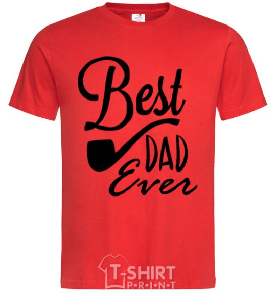 Men's T-Shirt Best dad ever - tube red фото