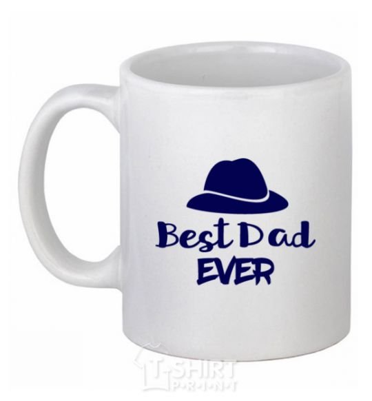 Ceramic mug Best dad ever - hat White фото