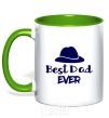 Mug with a colored handle Best dad ever - hat kelly-green фото