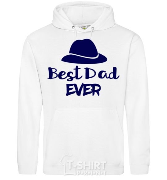 Men`s hoodie Best dad ever - hat White фото