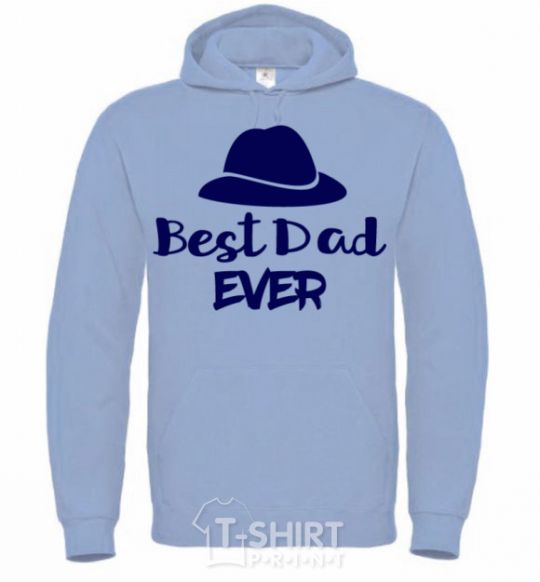 Men`s hoodie Best dad ever - hat sky-blue фото