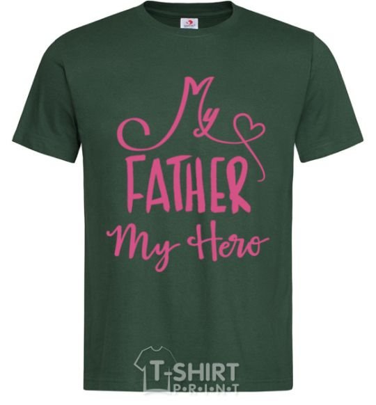 Мужская футболка My father my hero Темно-зеленый фото