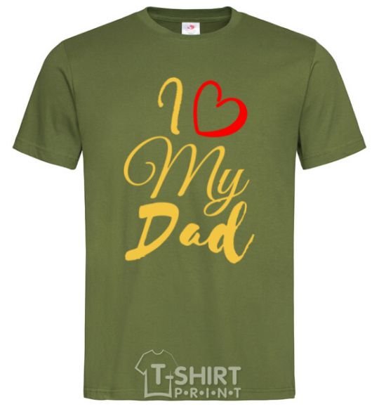 Men's T-Shirt I love my dad gold millennial-khaki фото