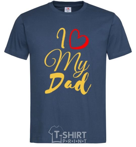 Men's T-Shirt I love my dad gold navy-blue фото