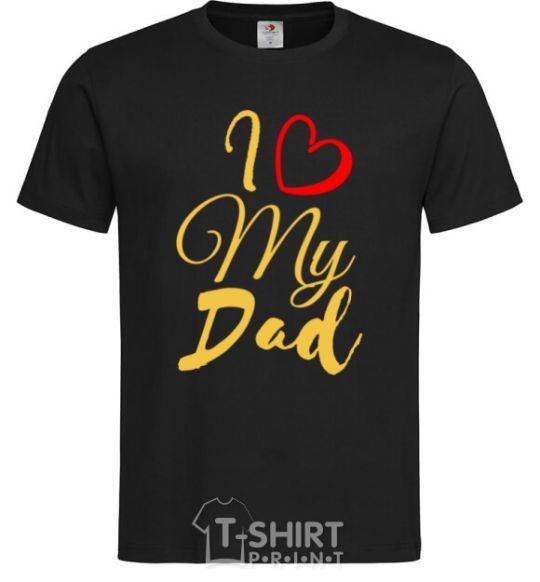Men's T-Shirt I love my dad gold black фото