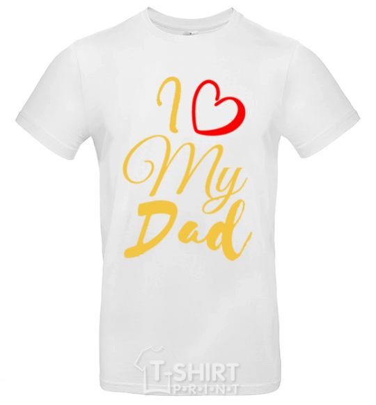 Men's T-Shirt I love my dad gold White фото