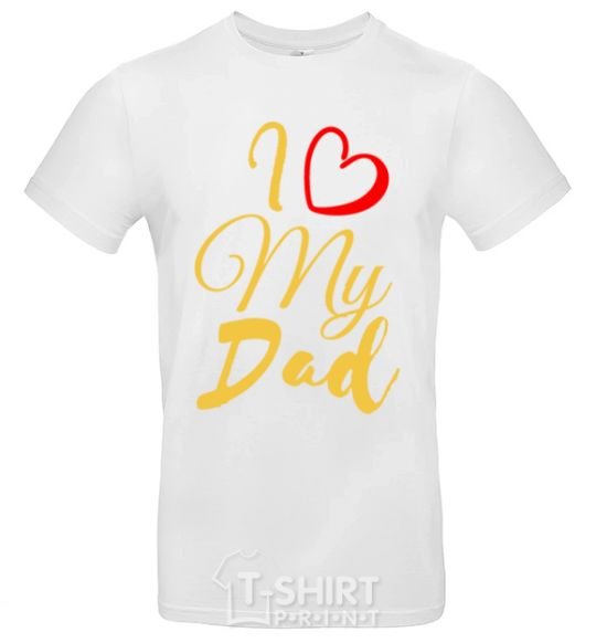 Мужская футболка I love my dad gold Белый фото