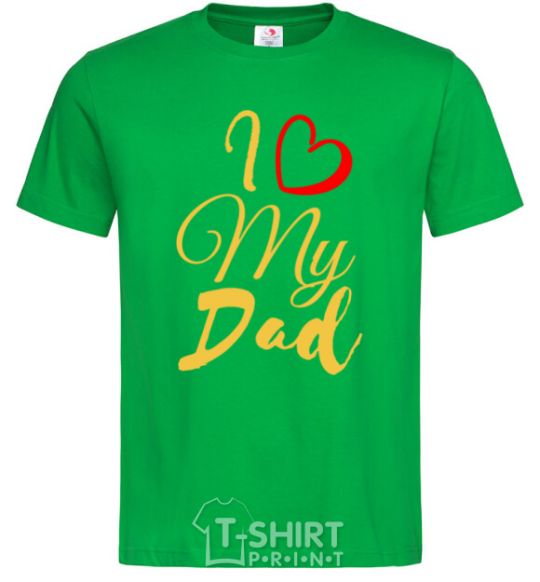 Men's T-Shirt I love my dad gold kelly-green фото