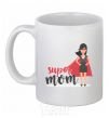 Чашка керамическая Супергерой SUPER MOM Белый фото