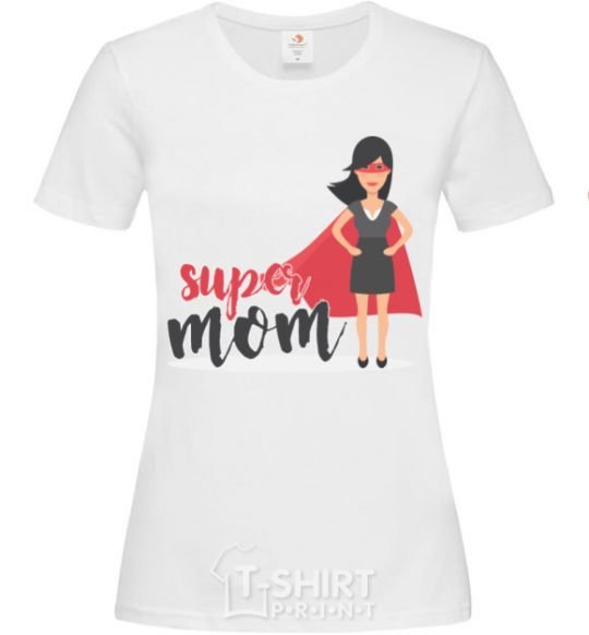 Женская футболка Супергерой SUPER MOM Белый фото