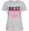 Women's T-shirt Best mom wih heart grey фото