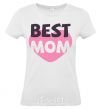 Women's T-shirt Best mom wih heart White фото