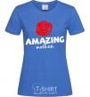 Women's T-shirt Amazing mother royal-blue фото