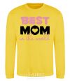 Sweatshirt Best mom in the world ( big letters ) yellow фото