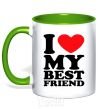 Mug with a colored handle I love my best friend kelly-green фото