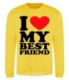 Sweatshirt I love my best friend yellow фото