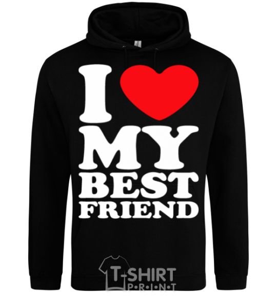 Men`s hoodie I love my best friend black фото