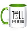 Чашка с цветной ручкой Tall best friend Зеленый фото