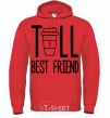 Men`s hoodie Tall best friend bright-red фото