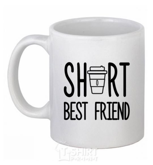 Чашка керамическая Short best friend Белый фото