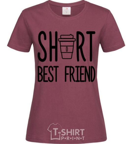 Women's T-shirt Short best friend burgundy фото