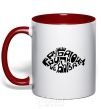 Mug with a colored handle There's no such thing as big fish red фото