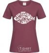 Women's T-shirt There's no such thing as big fish burgundy фото
