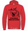 Men`s hoodie Get out of the habit of fishing with a matchstick V.1 bright-red фото