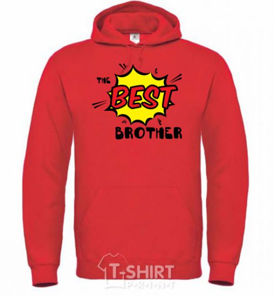Men`s hoodie The best brother bright-red фото