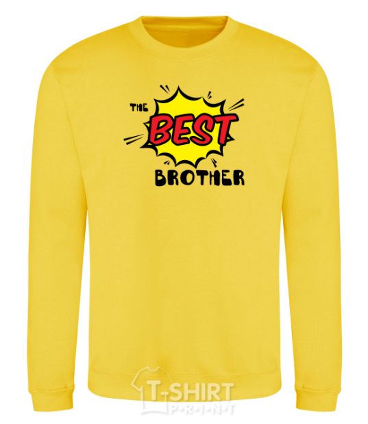 Sweatshirt The best brother yellow фото