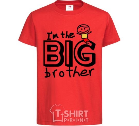 Kids T-shirt I'm the big brother red фото