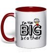 Mug with a colored handle I'm the big brother red фото