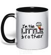 Mug with a colored handle I'm the little brother black фото