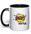 Mug with a colored handle The best sister black фото