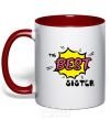 Mug with a colored handle The best sister red фото