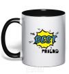 Mug with a colored handle The best friend black фото