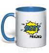 Mug with a colored handle The best friend royal-blue фото