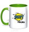 Mug with a colored handle The best friend kelly-green фото