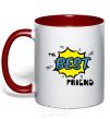 Mug with a colored handle The best friend red фото