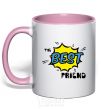 Mug with a colored handle The best friend light-pink фото