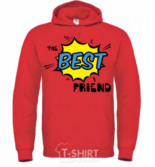 Мужская толстовка (худи) The best friend Ярко-красный фото