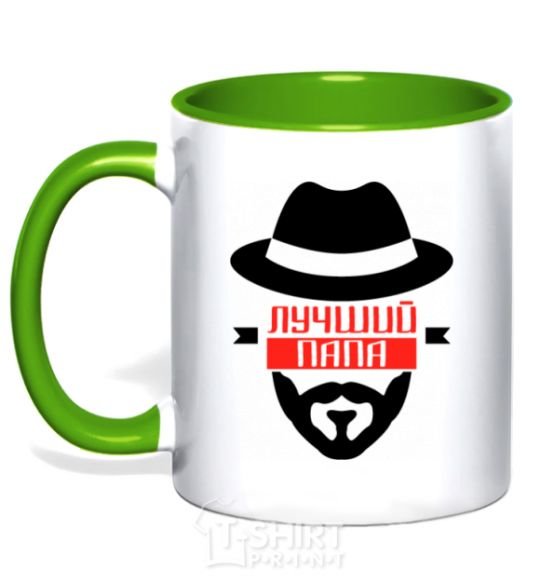 Mug with a colored handle Best daddy kelly-green фото