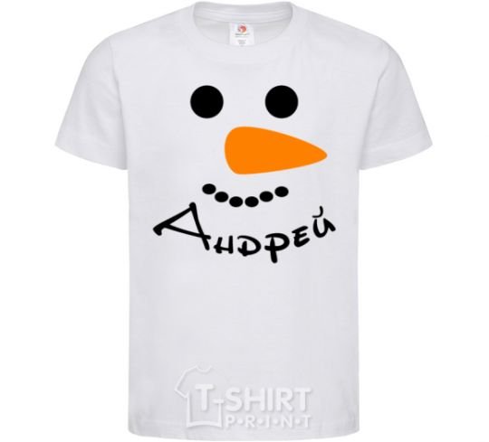 Kids T-shirt A personalized snowman White фото