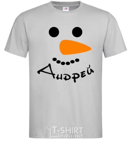 Men's T-Shirt A personalized snowman grey фото