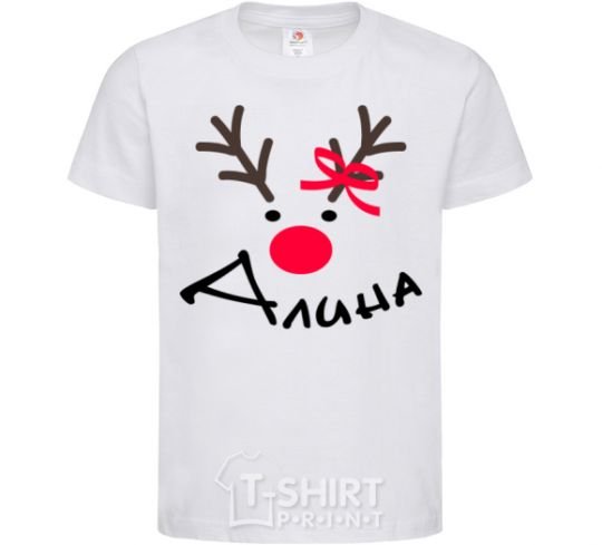 Kids T-shirt Named reindeer White фото