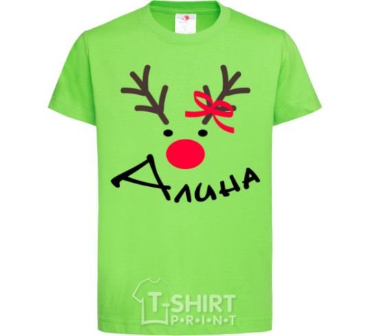 Kids T-shirt Named reindeer orchid-green фото